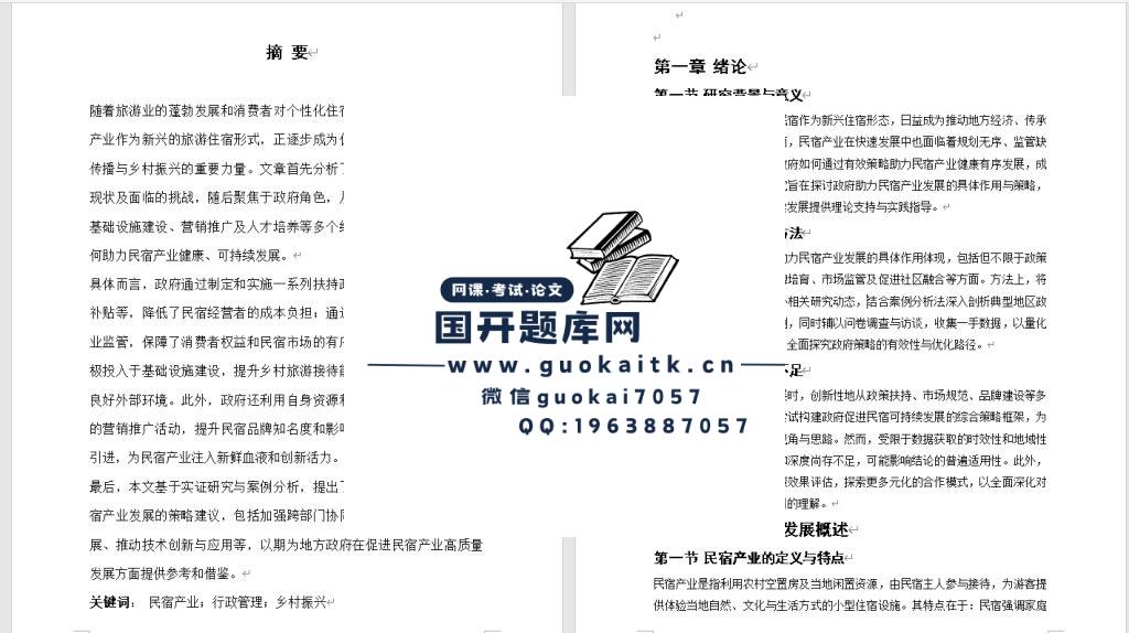 政府助力民宿产业发展的作用体现与策略探究